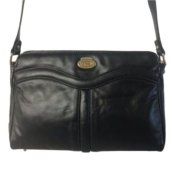 Vintage Designer Etienne Aigner Black Soft Leather Shoulder Handbag - Picture 1 of 8